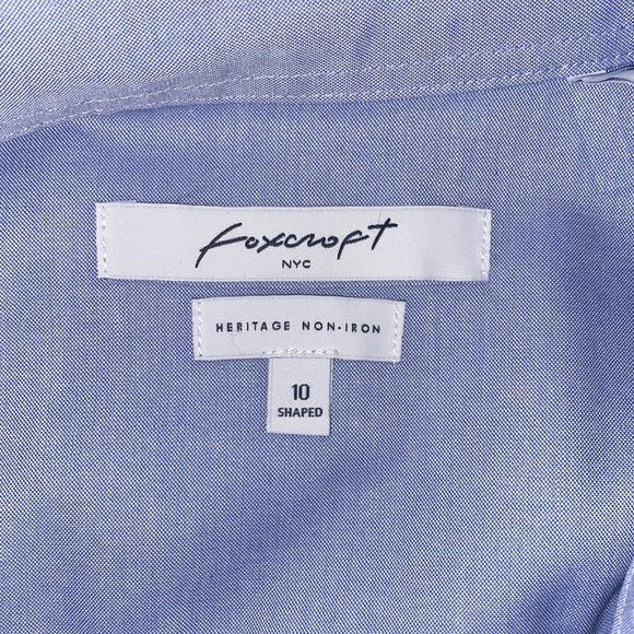 Foxcroft button down blue non iron sz 10 NWT LS - Picture 3 of 8